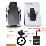 10W Wireless Car Charger S5 Automatic Clamping Fast Charging Phone Holder Mount