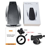 10W Wireless Car Charger S5 Automatic Clamping Fast Charging Phone Holder Mount